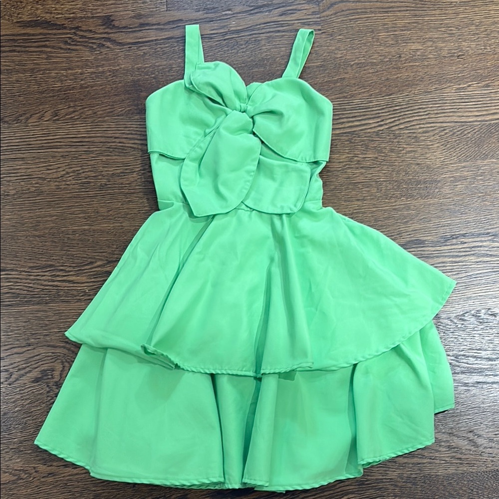 Habitual Green Ruffled Tiered Sundress for Prom